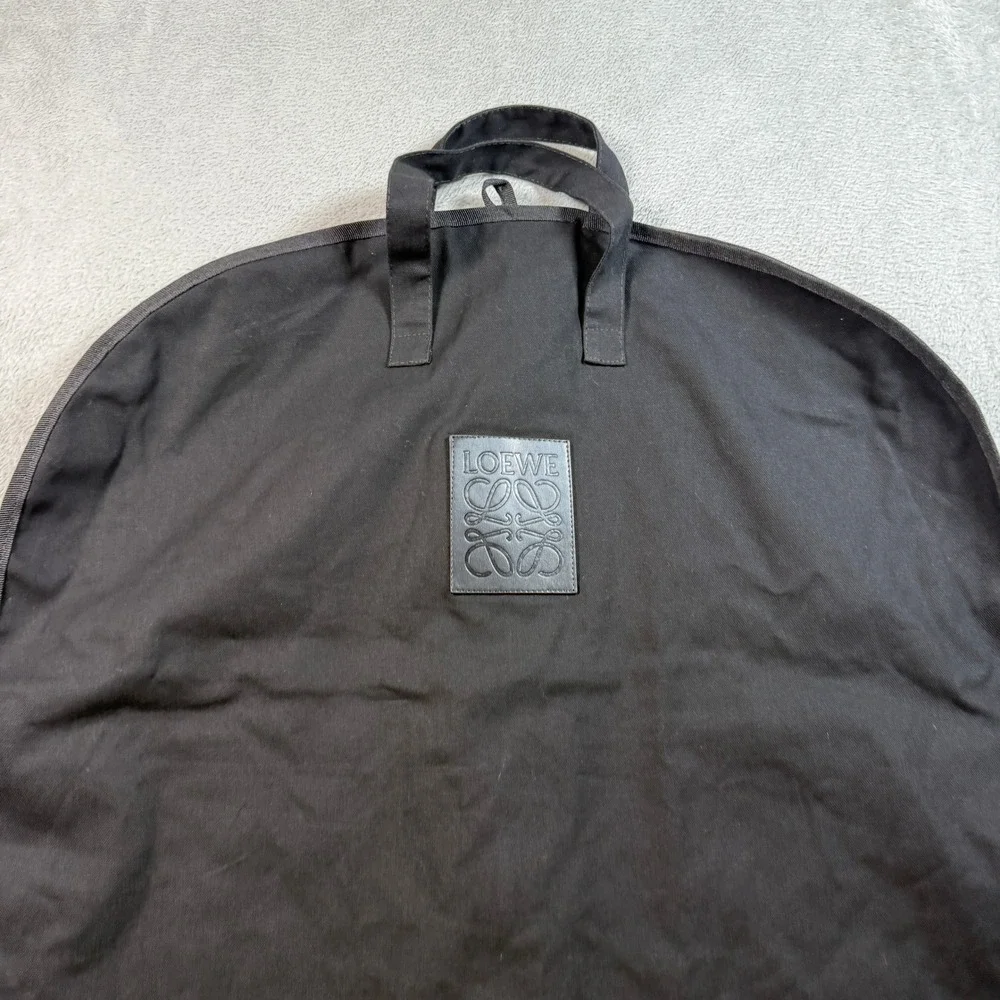 Loewe Garment Bag Unisex OS Black Canvas Leather Logo Travel Suit Cover